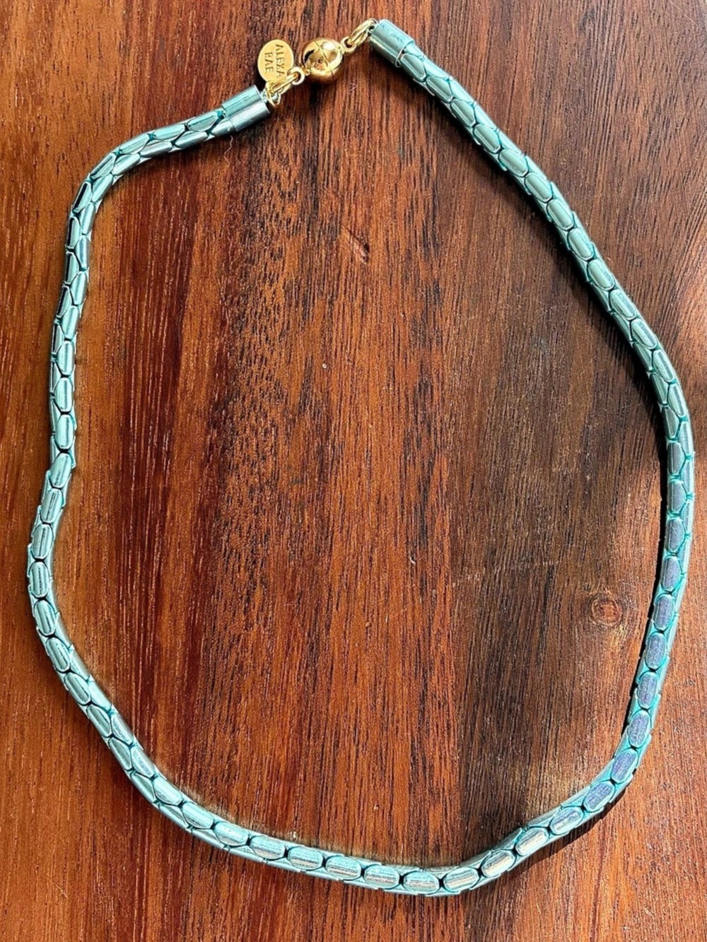 Alexa Rae by Melania Clara Blue & Gold Tone  Chain Necklace